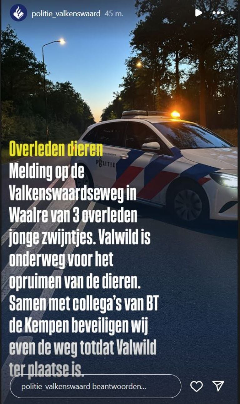 Foto: Instagram politie Valkenswaard.