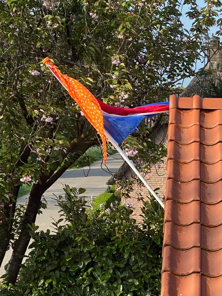 De sjaal als wimpel (foto: Linda van Vught).