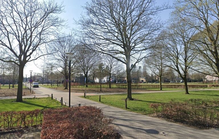Het Bevrijdingspark in Uden, gezien vanaf de Meerloseweg (afbeelding: Google Maps).