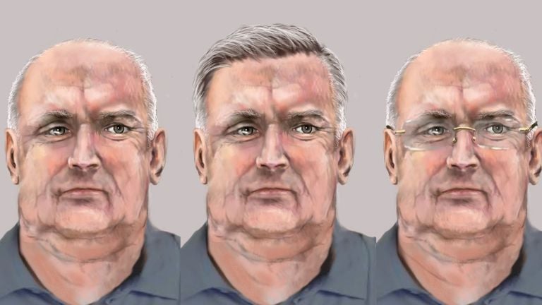 Zo zou Wim Beckmann er nu ongeveer uitzien (Foto's: Federale Politie België). 