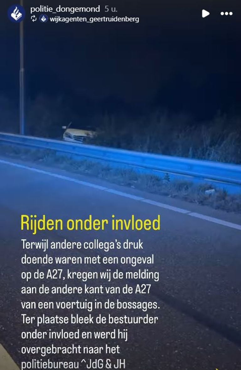 Foto: Instagram politie Dongemond.