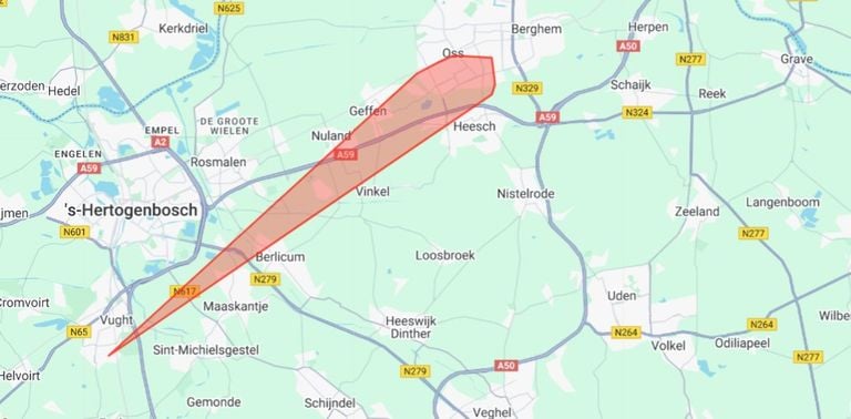 In Oss is een stroomstoring (foto: Enexis).