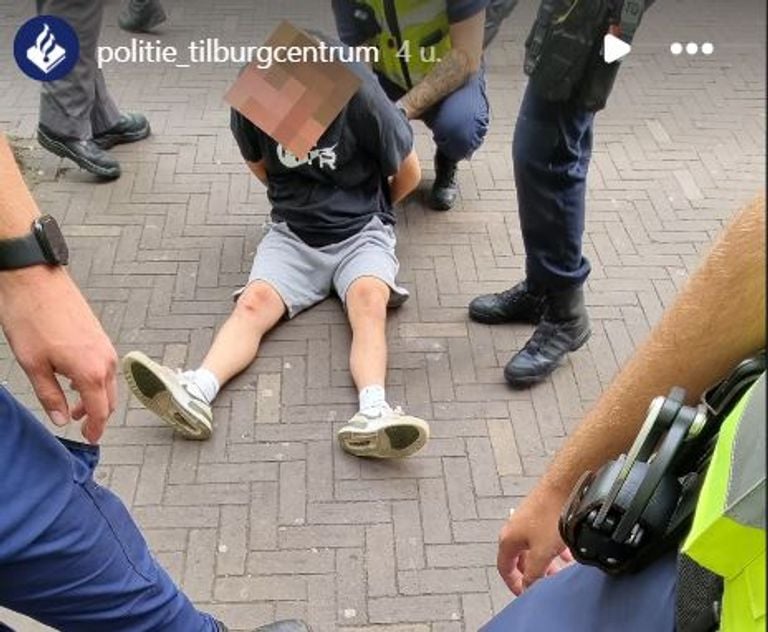 De jongen heeft een Kermisverbod (foto: politie_tilburgcentrum/Instagram).