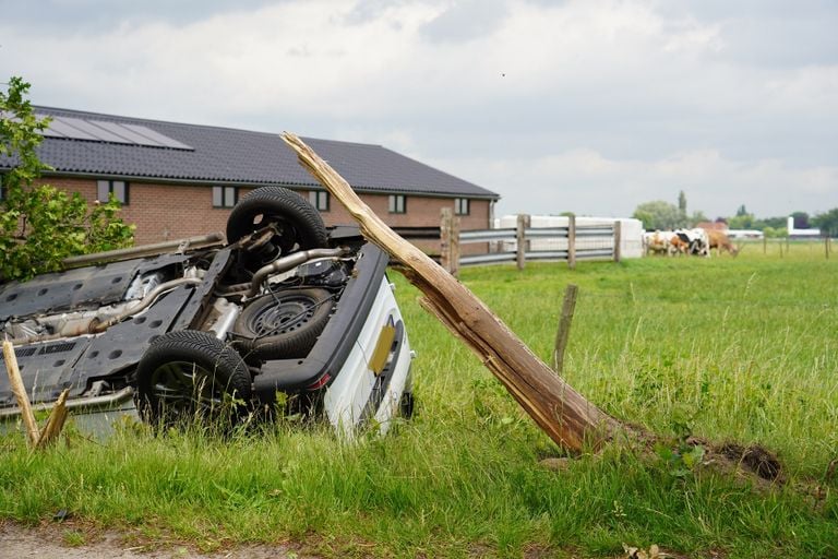 Ook bij Oosteind zorgde spin voor ongeluk (bron: 112Brabant.nl)