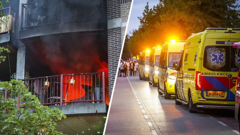 Door de explosie en brand raakten drie mensen zwaargewond (Foto: Persbureau Heitink).