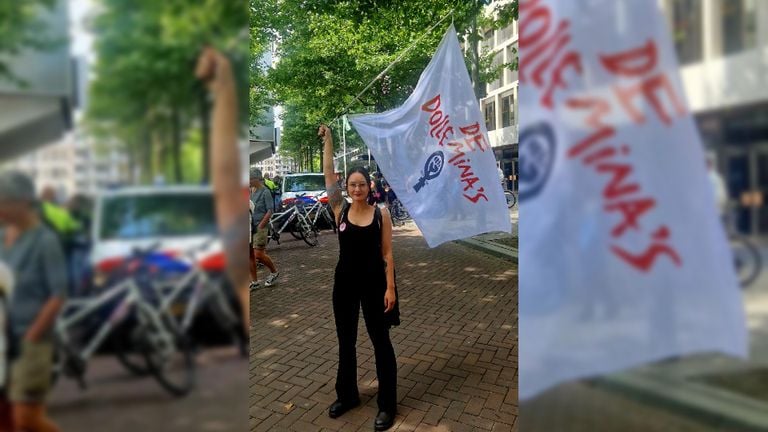 Odet vorige week bij de protestmars tegen femicide in Rotterdam (foto: Dolle Mina's Eindhoven).