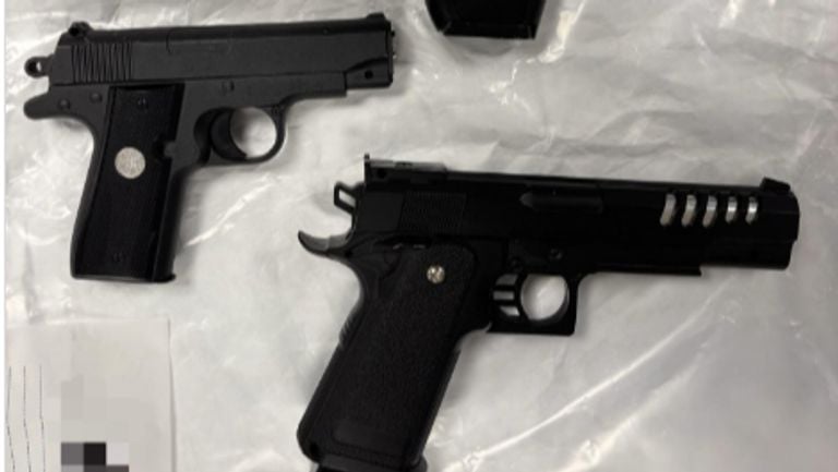 Twee van de drie balletjespistolen (Foto: Instagram/ politie_valkenswaard.)