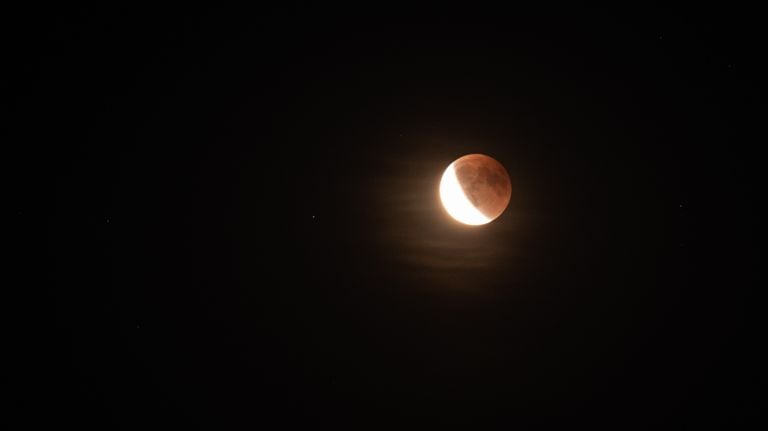 De maansverduistering vanuit Vorstenbosch (foto: Willem-Mathijs).