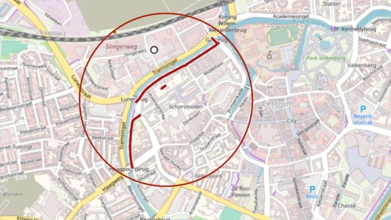 Mensen met camerabeelden in dit omcirkelde gebied worden gevraagd om zich te melden (foto: politie).
