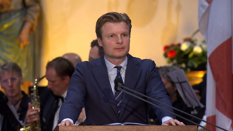 Demissionair minister Ruben Brekelmans sprak over het belang van de vrijheid verdedigen (beeld: Omroep Brabant).