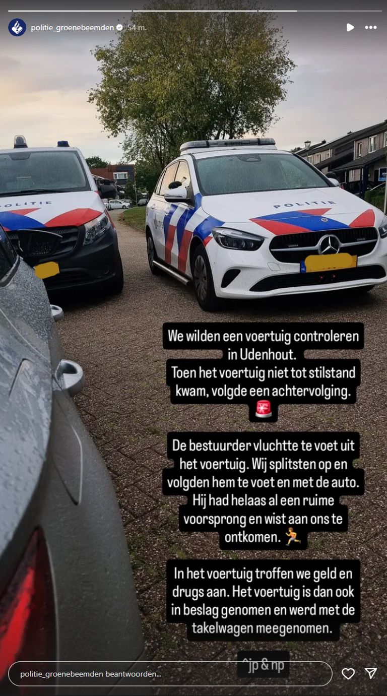 (Foto: Instagram/ politie_groenebeemden.)