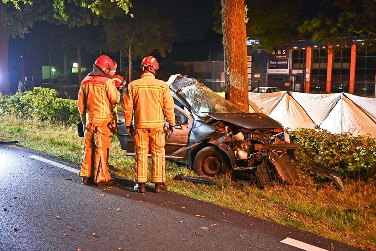 Bij het ongeluk op de N284 kwam iemand om het leven (foto: Rico Vogels/Persbureau Heitink).