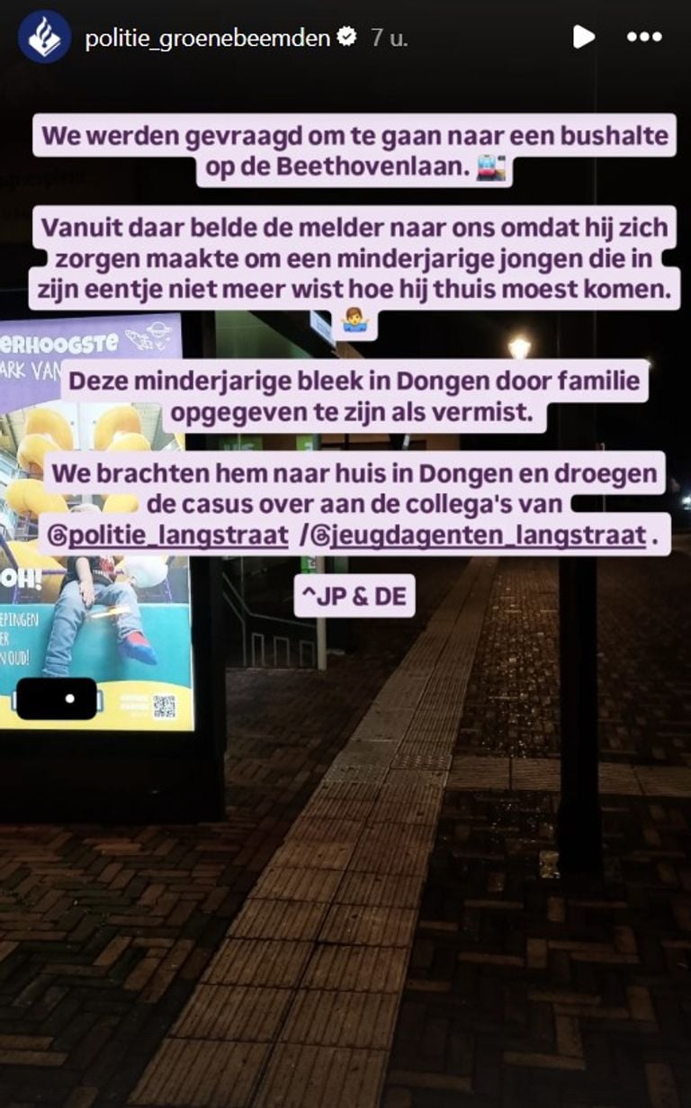 Foto: Instagram politie Groene Beemden.
