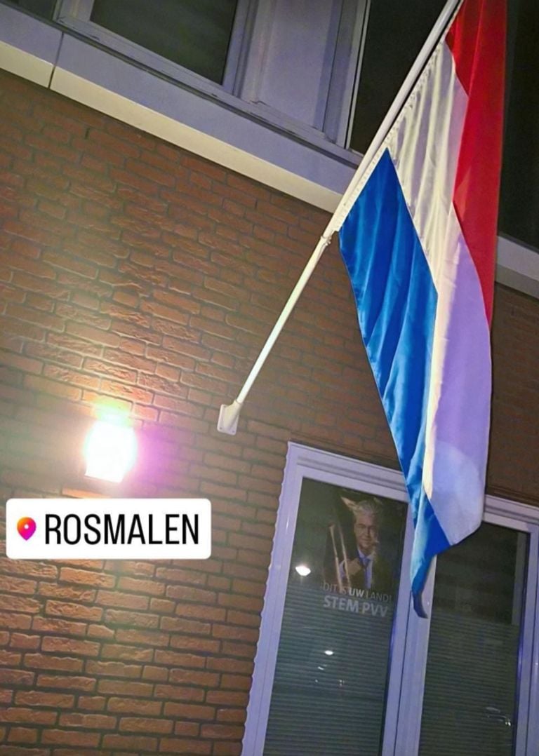 Ook in Rosmalen hangt een vlag (foto: Operatie Hijs de Vlag NL Instagram).