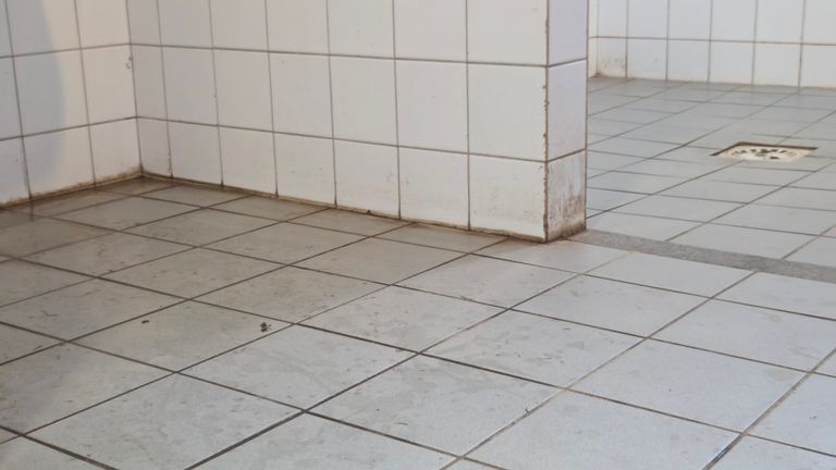 Schimmel in de kleedkamers (foto: Noël van Hooft).