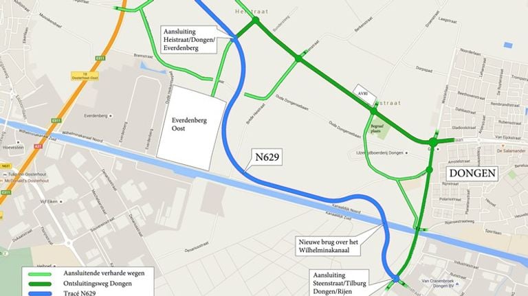 De nieuwe verbindingsweg tussen Dongen en Oosterhout