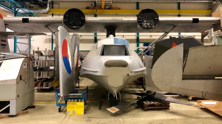 De Catalina in de hangar van het Nationaal Militair Museum (foto: Erik Peeters)