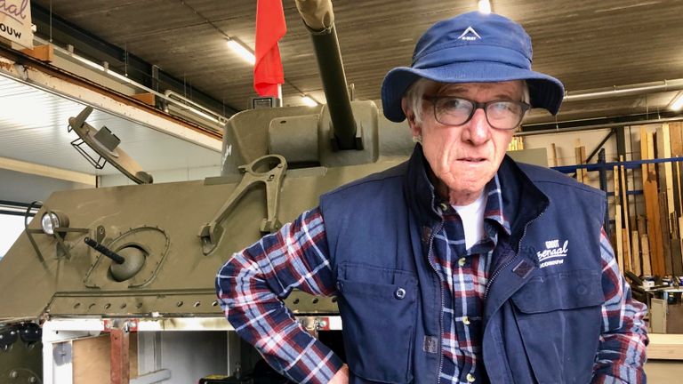 Ferd met de Sherman-tank in 2019. (archieffoto: Erik Peeters)