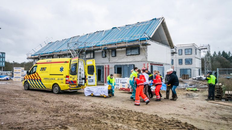 De bouwplaats waar het ongeluk gebeurde (foto: SQ Vision). 