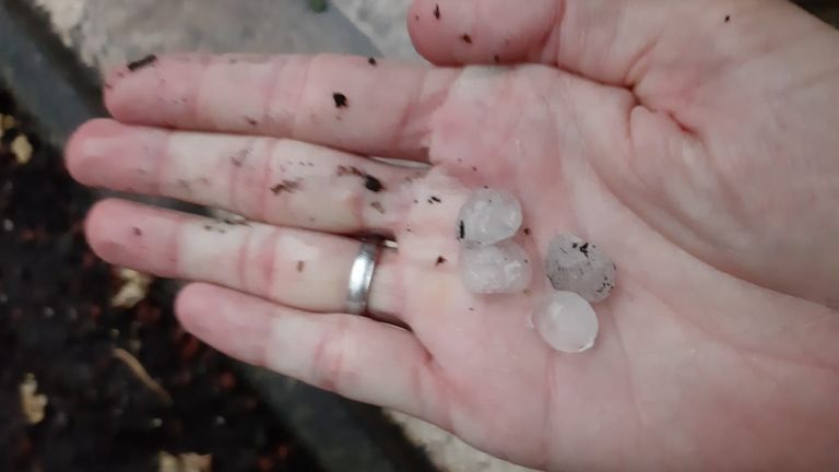 Hagel in Waalwijk (foto: Jarno Weening),