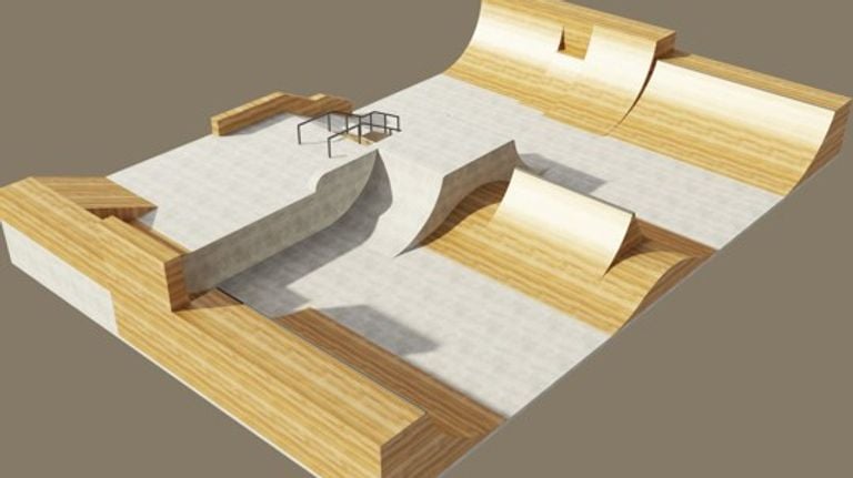 Zo moet het skatepark er uiteindelijk uit komen te zien.