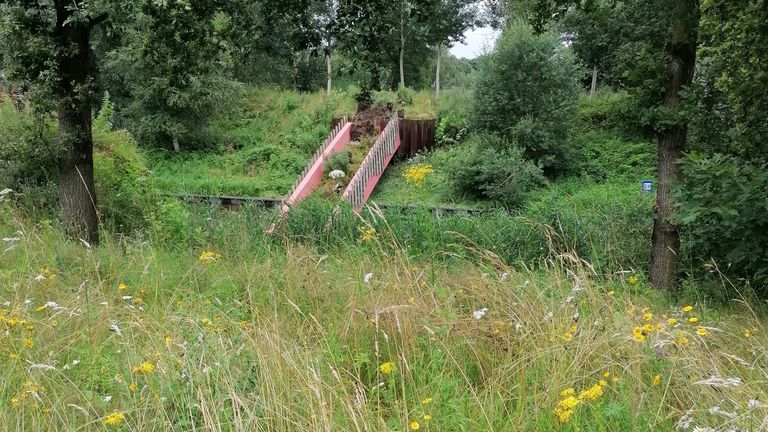 De ingestorte faunabrug (foto: Rick Munsters).