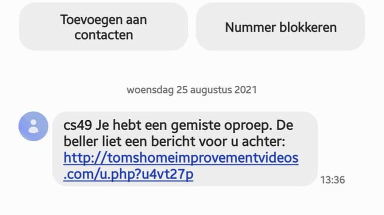 Een 'gemiste' oproep.