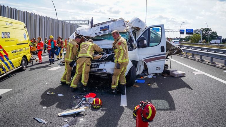 Het ongeluk op de A2. Foto: SQ Vision