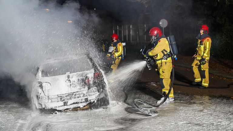 De gebluste auto (foto: Dave Hendriks).