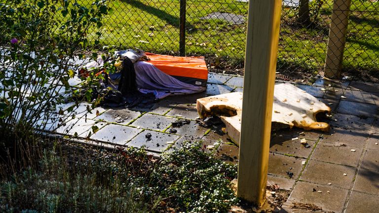 Het afgebrande matras (foto: Dave Hendriks/SQ Vision). 