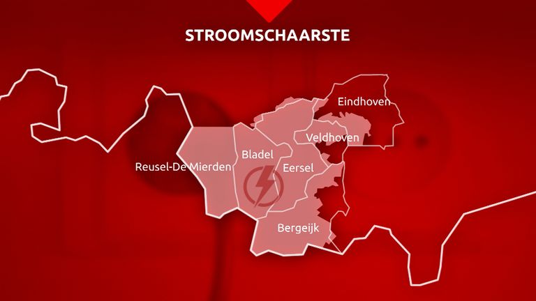 In dit gebied dreigt schaarste van stroom (bron: Enexis).