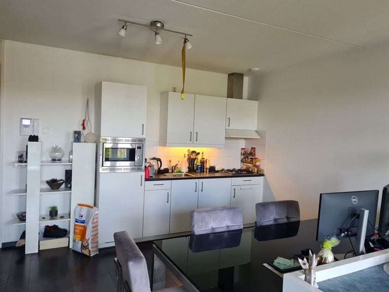 De woonkamers zijn ruim met moderne keuken (foto: Vosters Onroerend Goed).