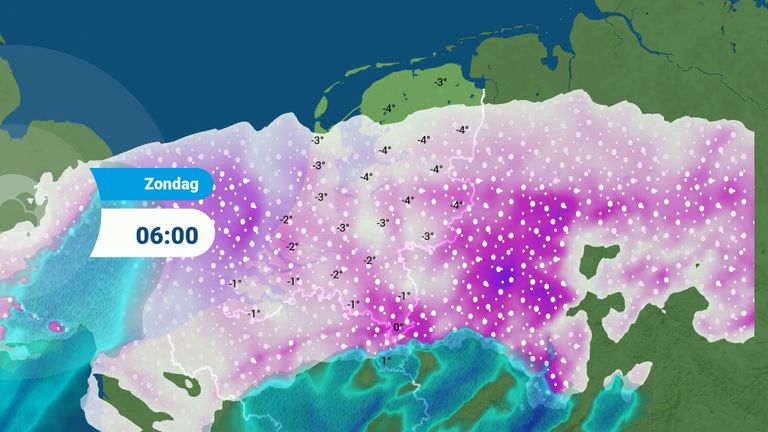 Het wordt zondagmorgen koud in Brabant (foto: Weerplaza).