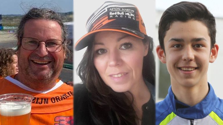 Formule 1-fans: Marco Kleij, Fiona Adriaansen, Nick Ho