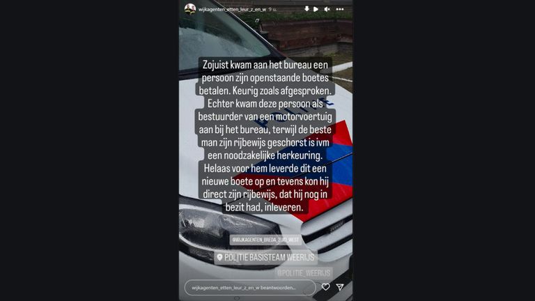 Post politie Instagram