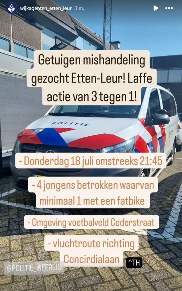 Foto: Instagram wijkagenten Etten-Leur