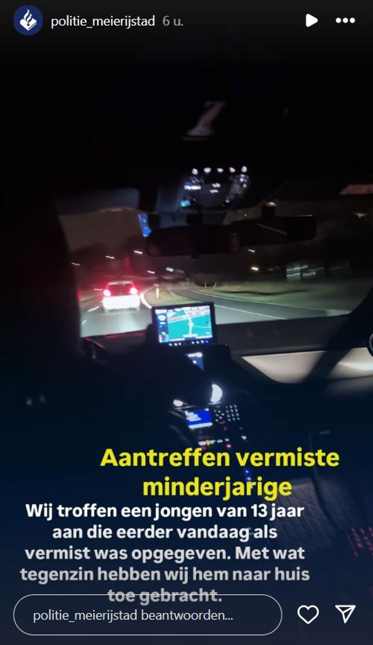 Foto: Instagram politie Meierijstad