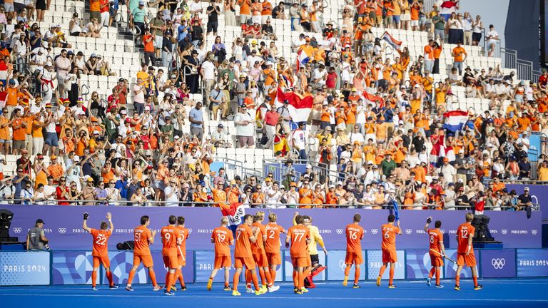 Oranje boven na de hockeywinst op Australië (foto: ANP).