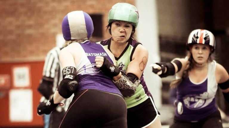 Trang Kager-Nguyen met de groene helm. (Foto: Danielle Tempelaars) 