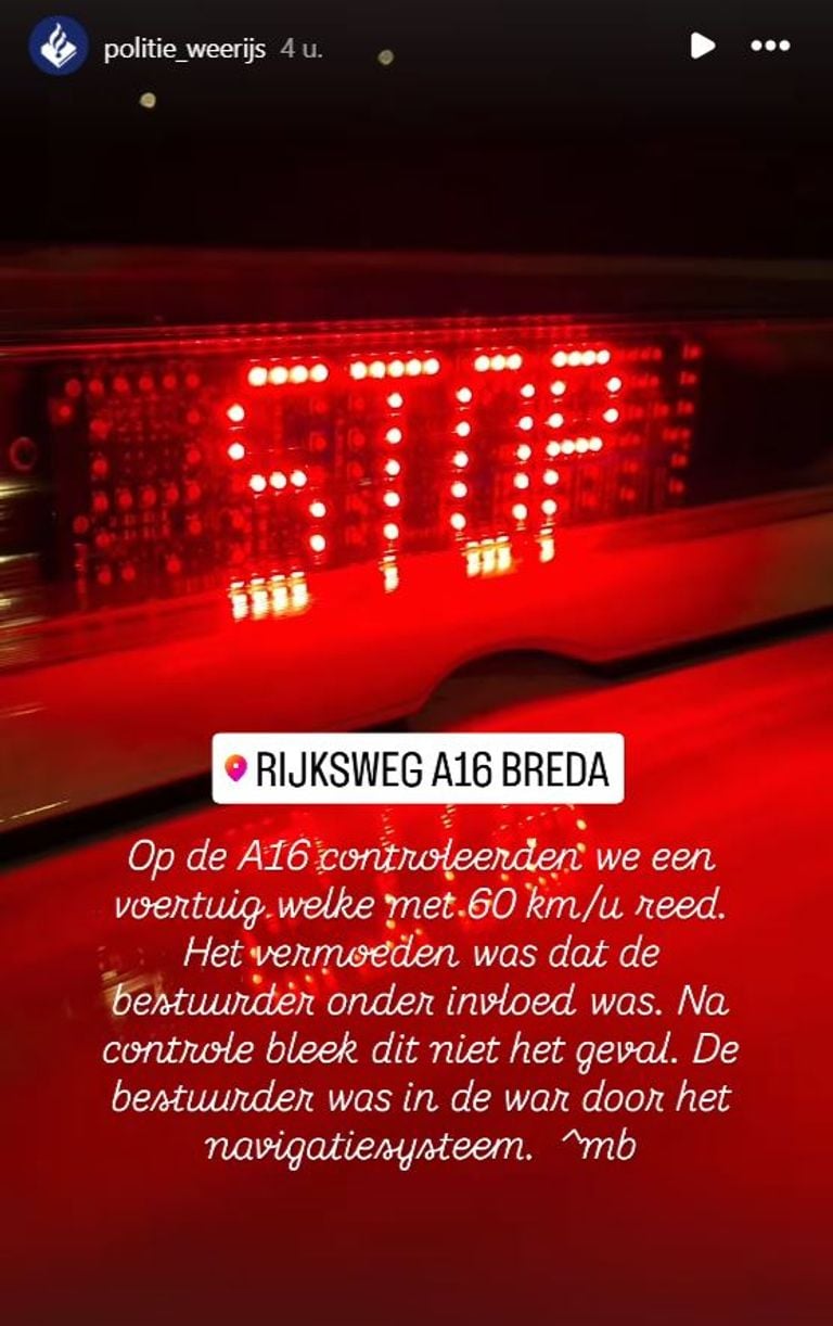 Foto: Instagram politie Weerijs