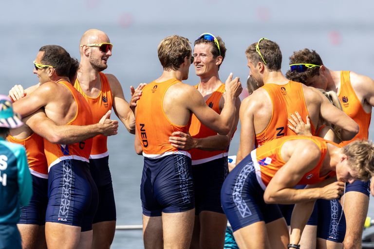 Zilver voor de Holland Acht (foto: ANP 2024/Iris van den Broek