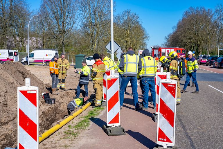 Het gaslek ontstond aan de Wolput in Vlijmen (foto: Iwan van Dun/SQ Vision).