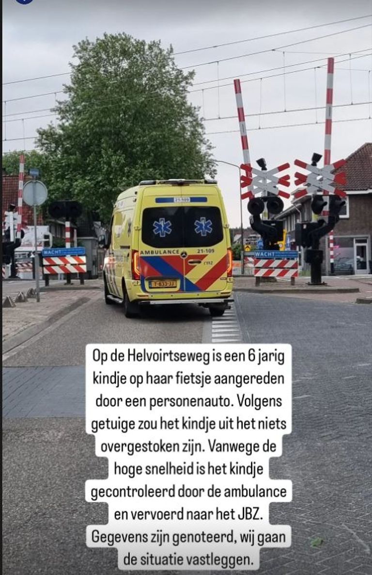 Het kind werd aangereden op de Helvoirtseweg in Vught (foto: Instagram politie Boxtel;-Vught-Gestel).