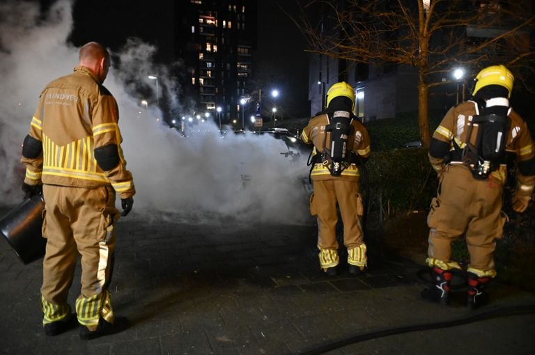 De brandweer liet ze gecontroleerd uitbranden (foto: Perry Roovers/SQ Vision).