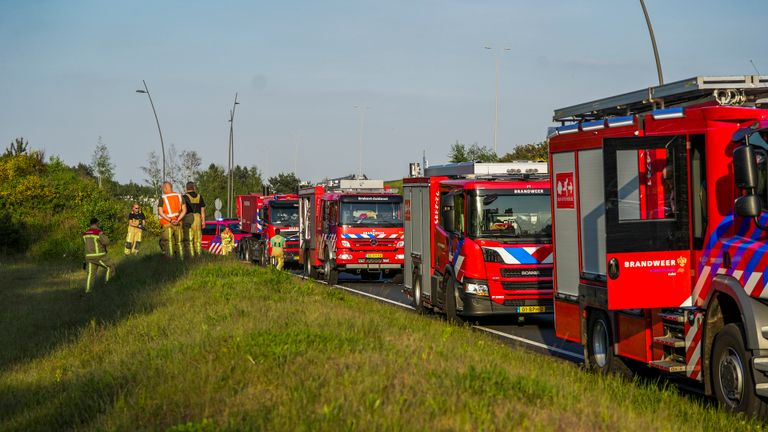 De brandweer rukte met veel wagens uit (Foto: SQ Vision)