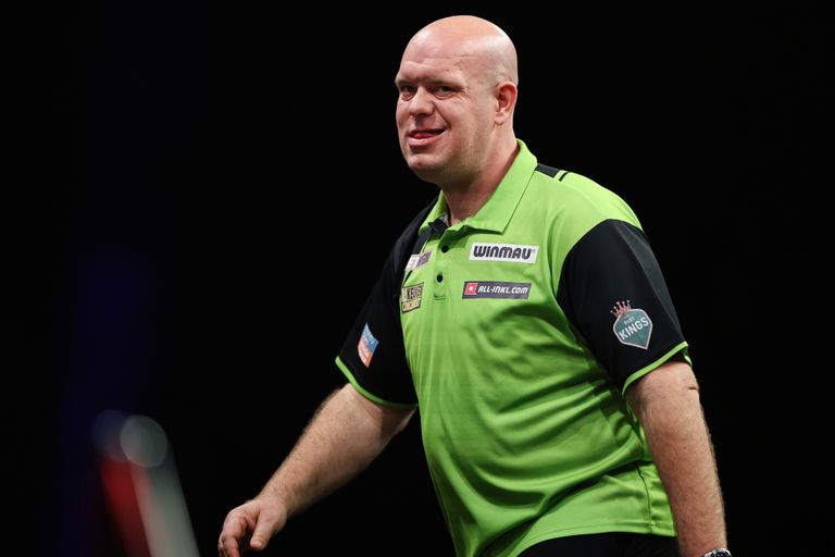 Een tekenende grimas op het gezicht van Michael van Gerwen (foto: PDC).