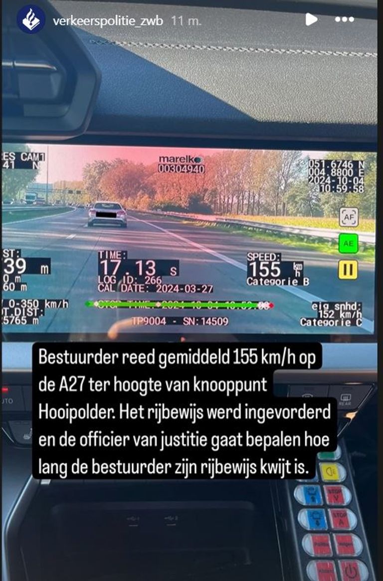 Foto: Instagram verkeerspolitie Zeeland-West-Brabant