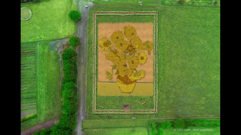 Zo zal het kunstwerk eruit gaan zien (artist impression Van Gogh Nationaal Park)