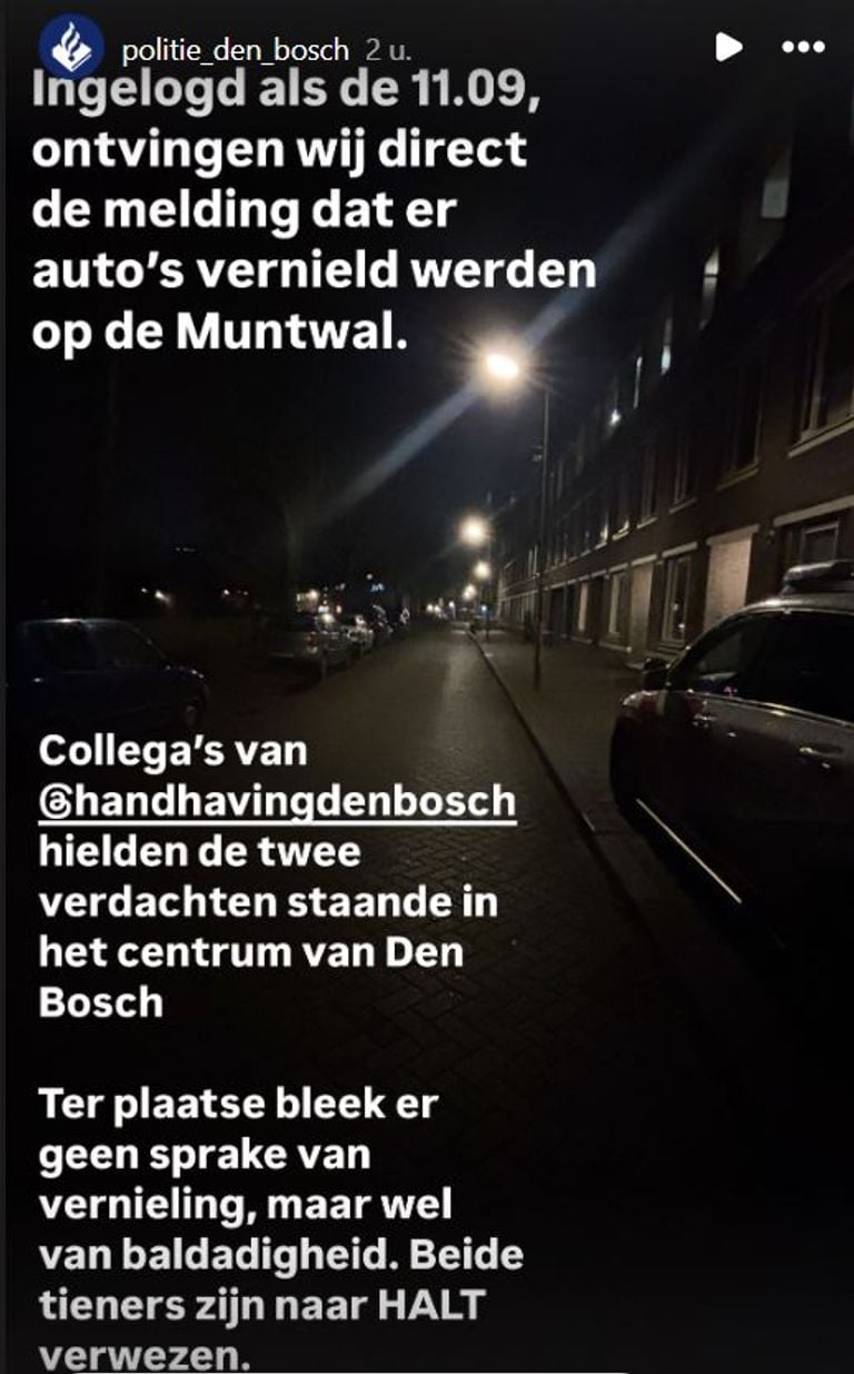 Foto: Instagram politie Den Bosch