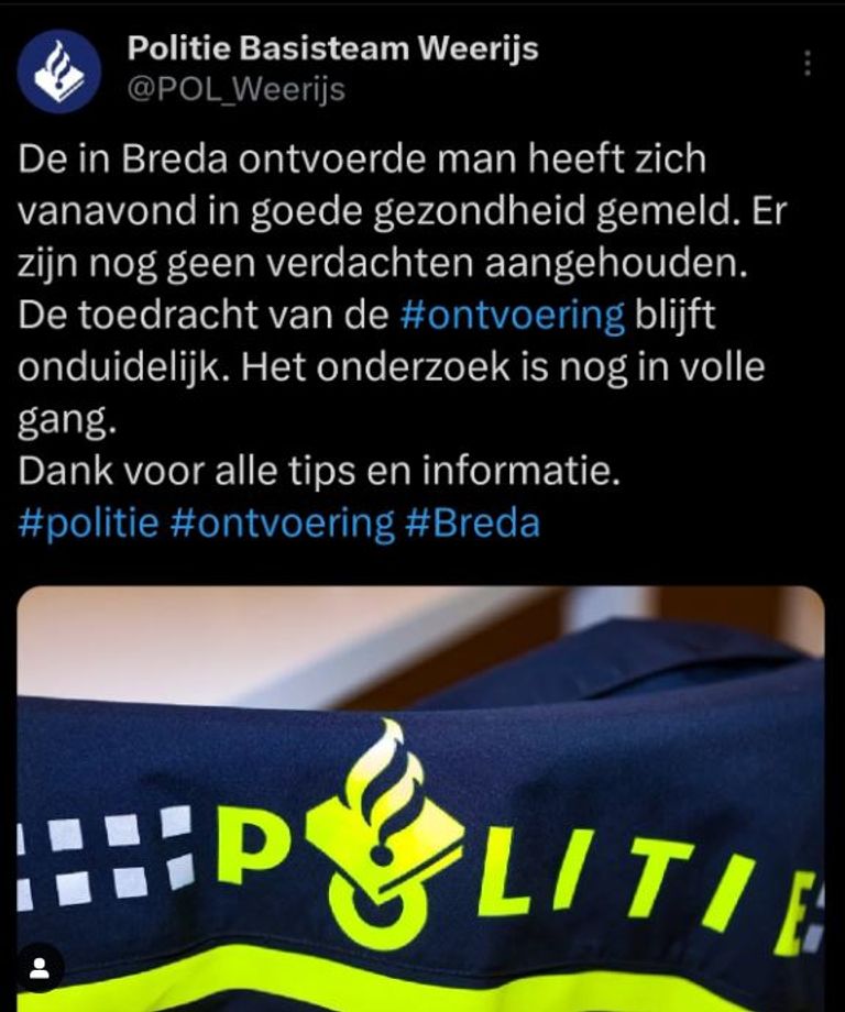 Foto: Instagram politie Weerijs